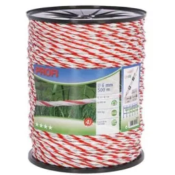 Profi Zaunseil 6Mm, 6X0,30 Tric, 500M, Weiß/Rot