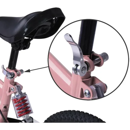 Laufrad mit Federung rosa