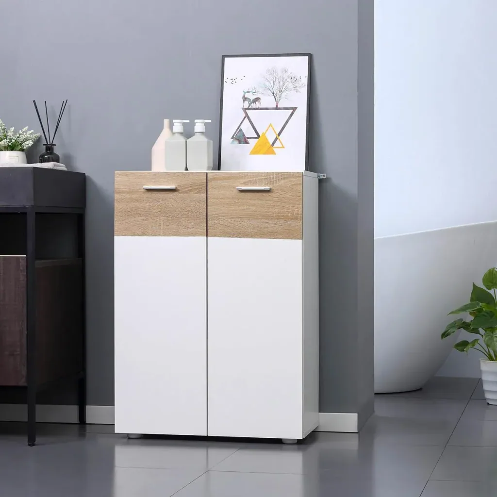 Badezimmerschrank Spiegelschrank Schminkspiegel wasserdicht weißer Lack MDF Platte Holz einfaches Design
