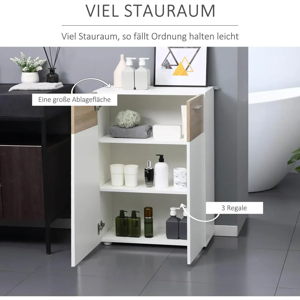 Badezimmerschrank Spiegelschrank Schminkspiegel wasserdicht weißer Lack MDF Platte Holz einfaches Design