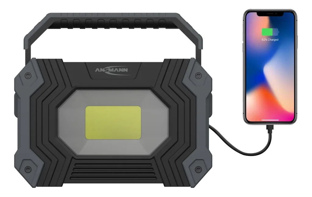 COB-LED Arbeitsleuchte mit Powerbankfunktion, 2800 Lumen, IP64, wiederaufladbar