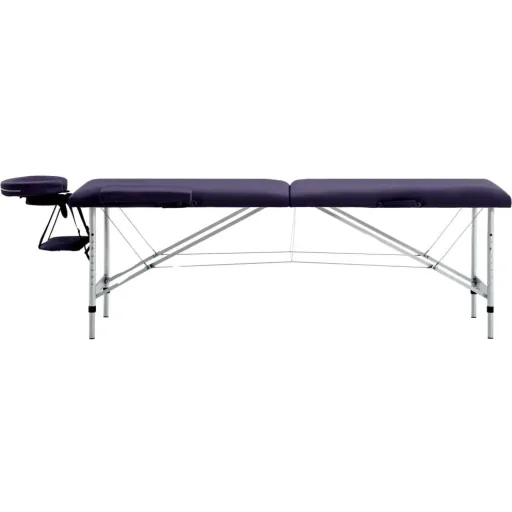 Klappbarer Massagetisch 2 Zonen Aluminium Wein lila