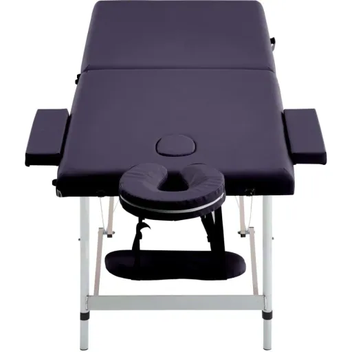 Klappbarer Massagetisch 2 Zonen Aluminium Wein lila