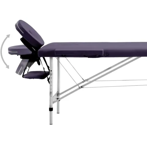 Klappbarer Massagetisch 2 Zonen Aluminium Wein lila