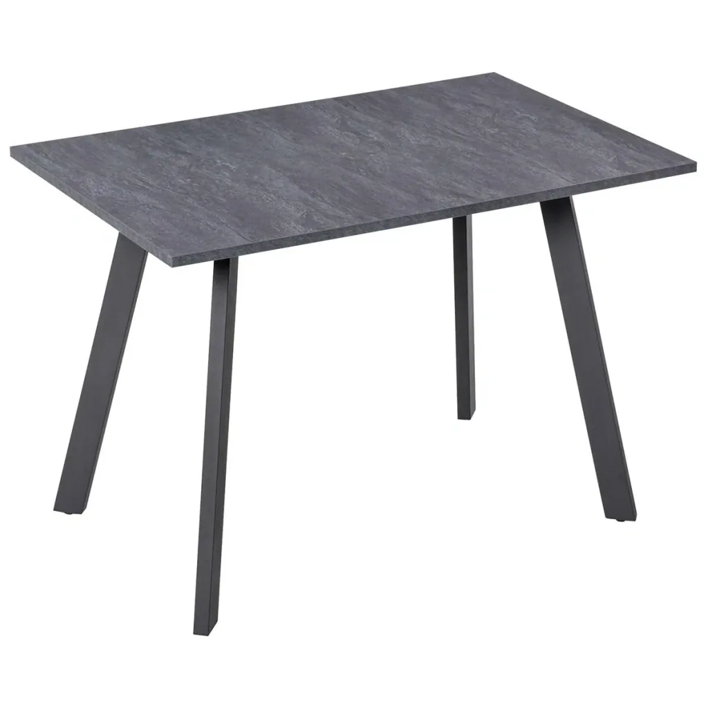 Esstisch Küchentisch mit Metallbeinen und geräumiger Tischplatte Holztisch Dunkelgrau MDF Metall 110 x 70 x 76 cm