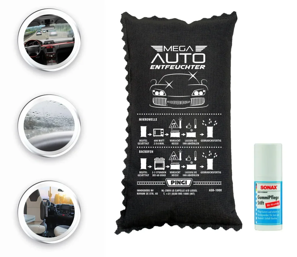 Mega Auto - Entfeuchter, 1 KG inklusive Gummi Pflegestift