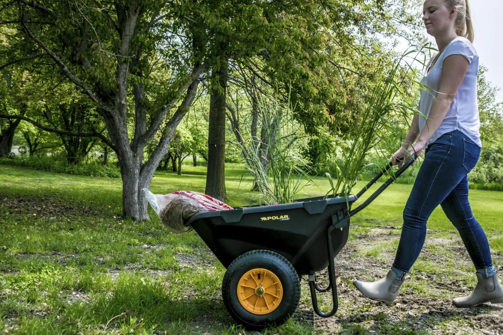 Polar Schubkarre Cub Cart 198L 71×127×74 cm Schwarz – 181 kg Traglast, Vollgummi-Räder