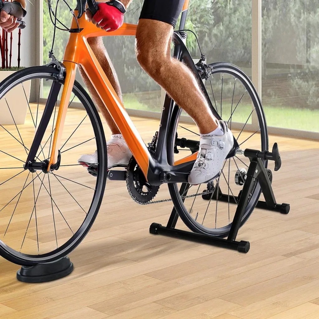 Rollentrainer Fahrradtrainer Indoor Fahrrad Heimtrainer klappbar Magnetbremse 26"-29" Metall PP Schwarz 68 x 62,5 x 49 c