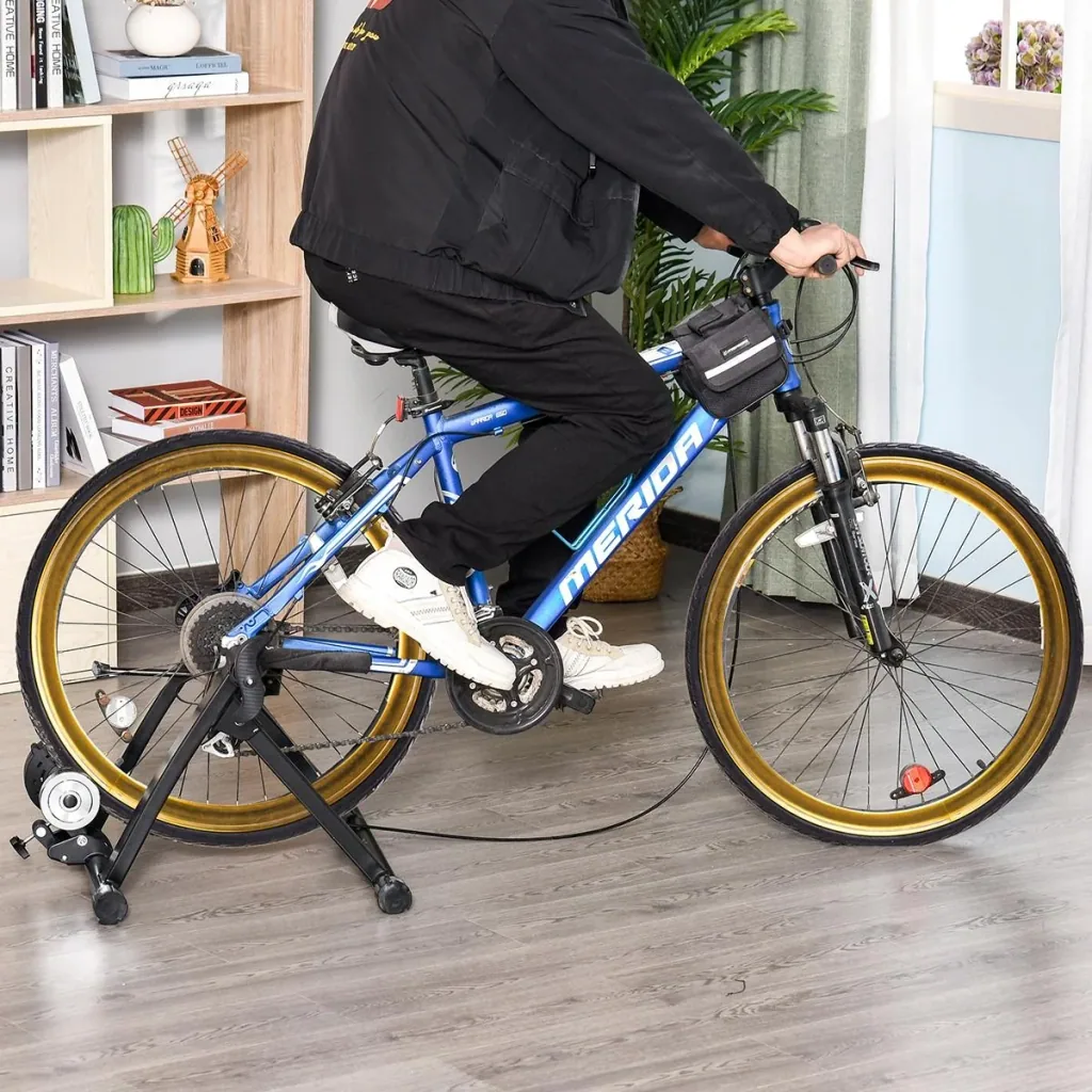 Rollentrainer Fahrradtrainer Indoor Fahrrad Heimtrainer klappbar Magnetbremse 26"-29" Metall PP Schwarz 68 x 62,5 x 49 c