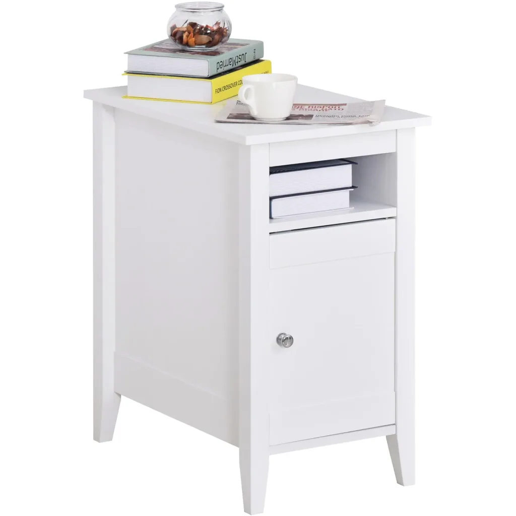 Beistelltisch mit Schrank, weiß