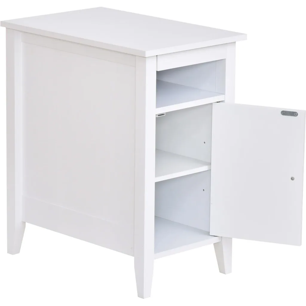 Beistelltisch mit Schrank, weiß