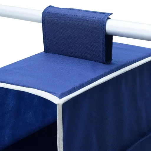 2x Garderobenbügel mit 6 Fächern in Blau/Weiß