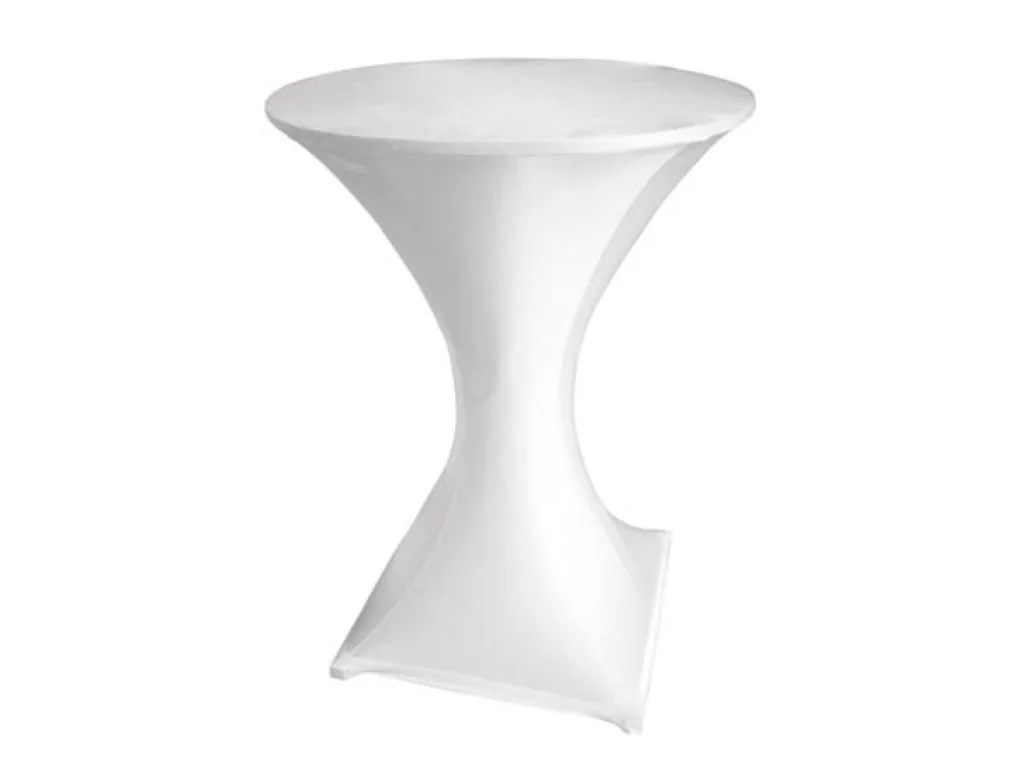 Stretch-Hülle für Cocktailtisch, weiß, 80 x 100 cm, für runde Stehtische