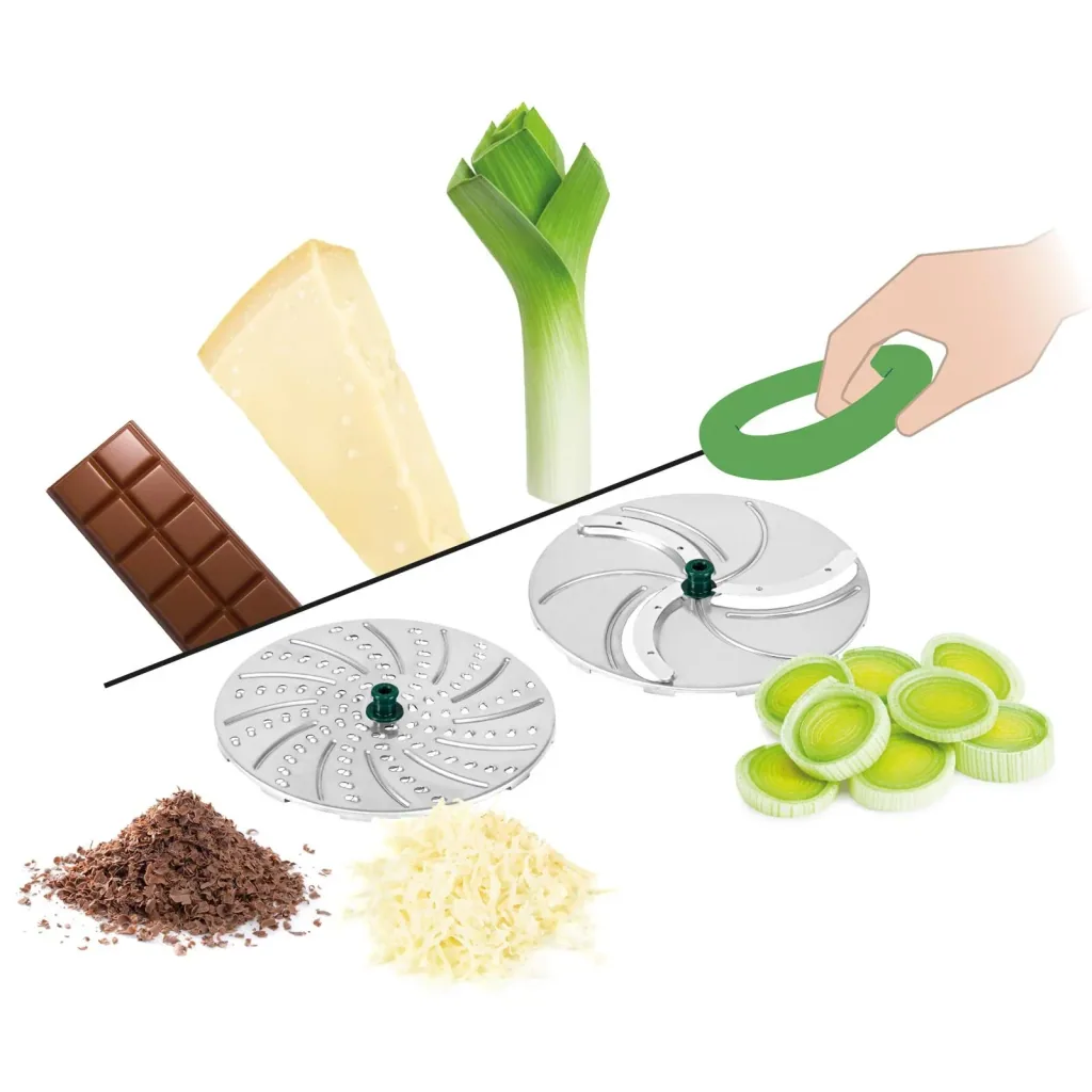 Manueller Food Processor "Pegasus", Gemüsezerkleinerer, Set, Grün, 10-teilig