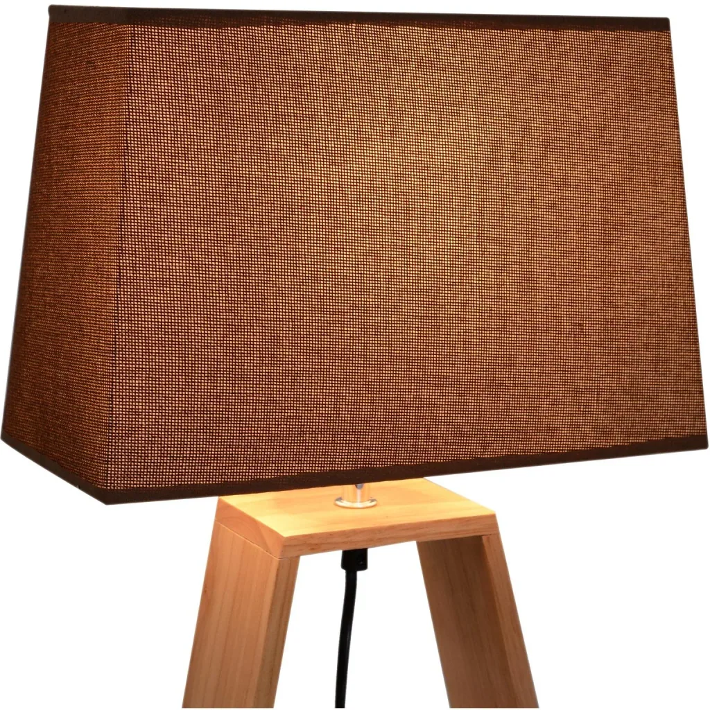 Tischlampe Nachttischlampe Leselampe Stoffschirm Minimalistisch Eichenholz E27 40 W Skandinavisch