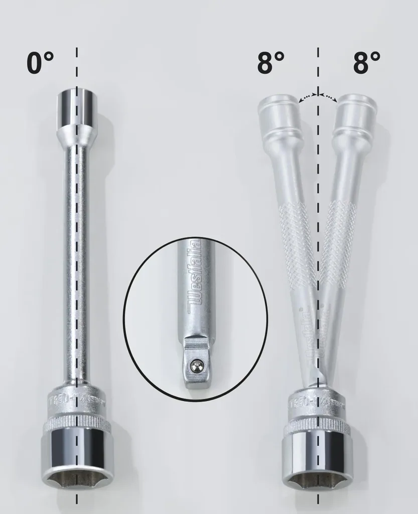 Steckschlüssel/ Kippverlängerungen Satz 1/2" - 3/8" - 1/4", 9-teilig