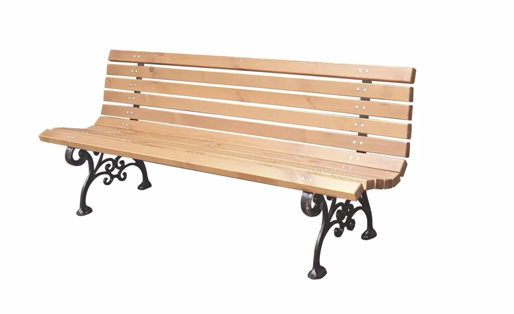Parkbank Graz, braun lackiert