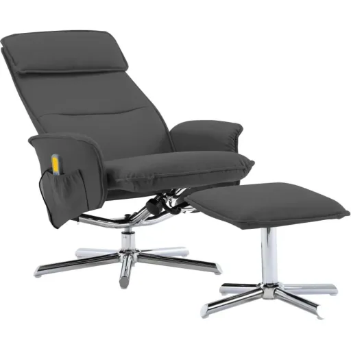 Massagesitz verstellbar mit Fußhocker anthrazit