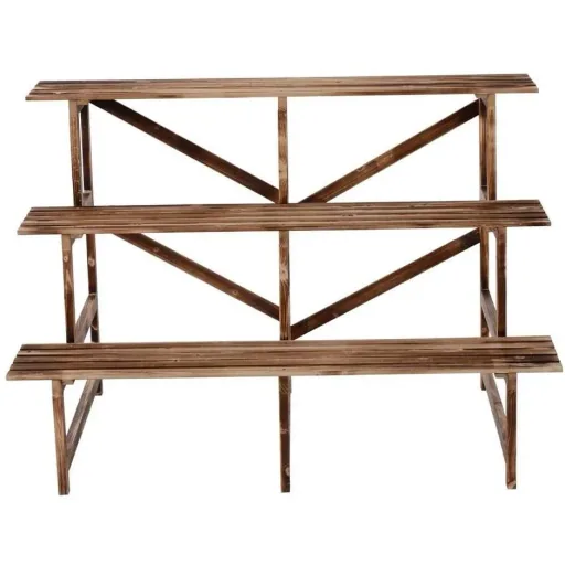 Pflanzentreppe Blumenregal Tannenholz 3 Stufen L120 x W80 x H80cm