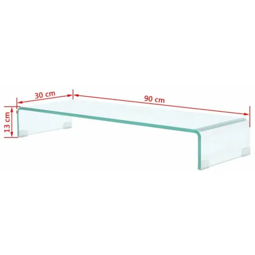 TV-Schrank/Monitorerhöhung transparent 90x30x13 cm Glas