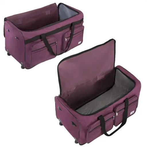 Reisetasche mit Trolley-Funktion - 85L - Lila - Trolley-Tasche