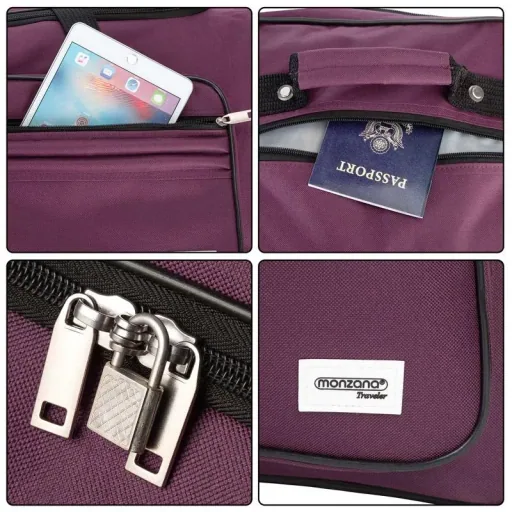 Reisetasche mit Trolley-Funktion - 85L - Lila - Trolley-Tasche
