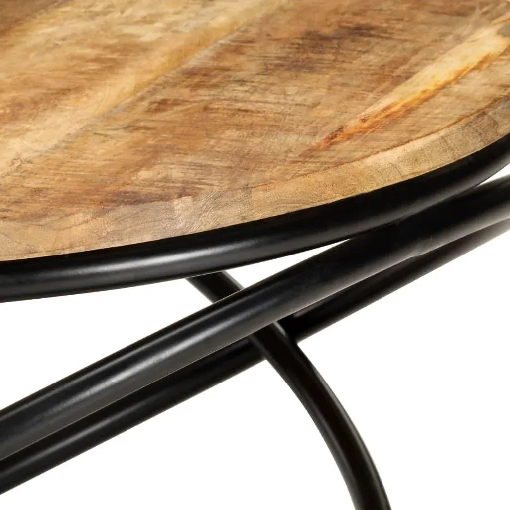 Couchtisch 60x60x40 cm Mangoholz massiv roh schwarz