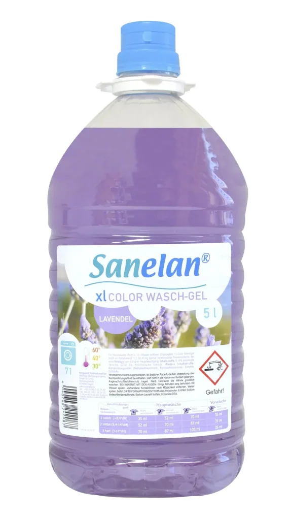 Waschgel Lavendel, 5 l inklusive Dosierbecher und Auslaufhahn