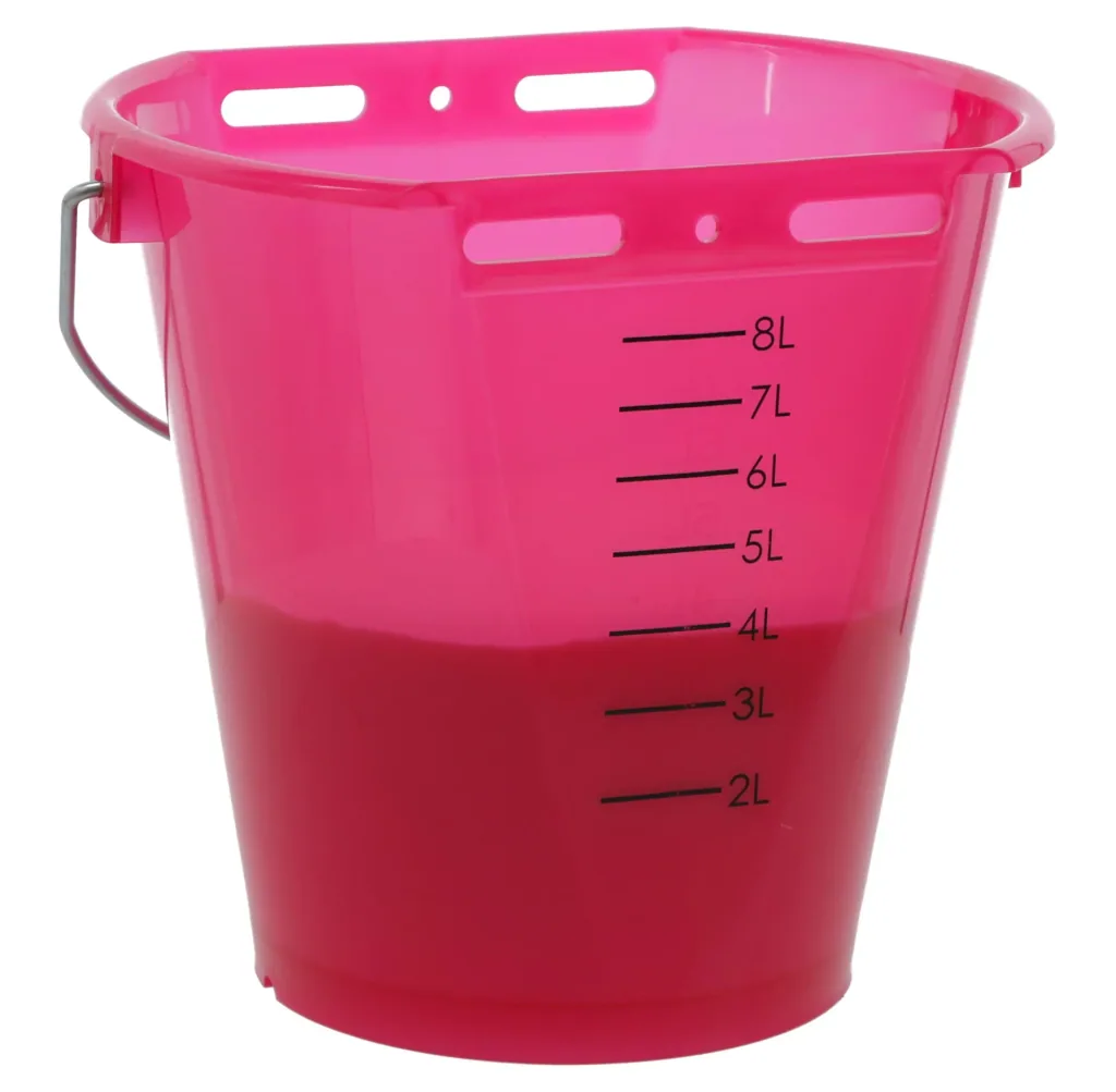 Kälber Tränkeeimer 8 l, rosa transparent mit Skala