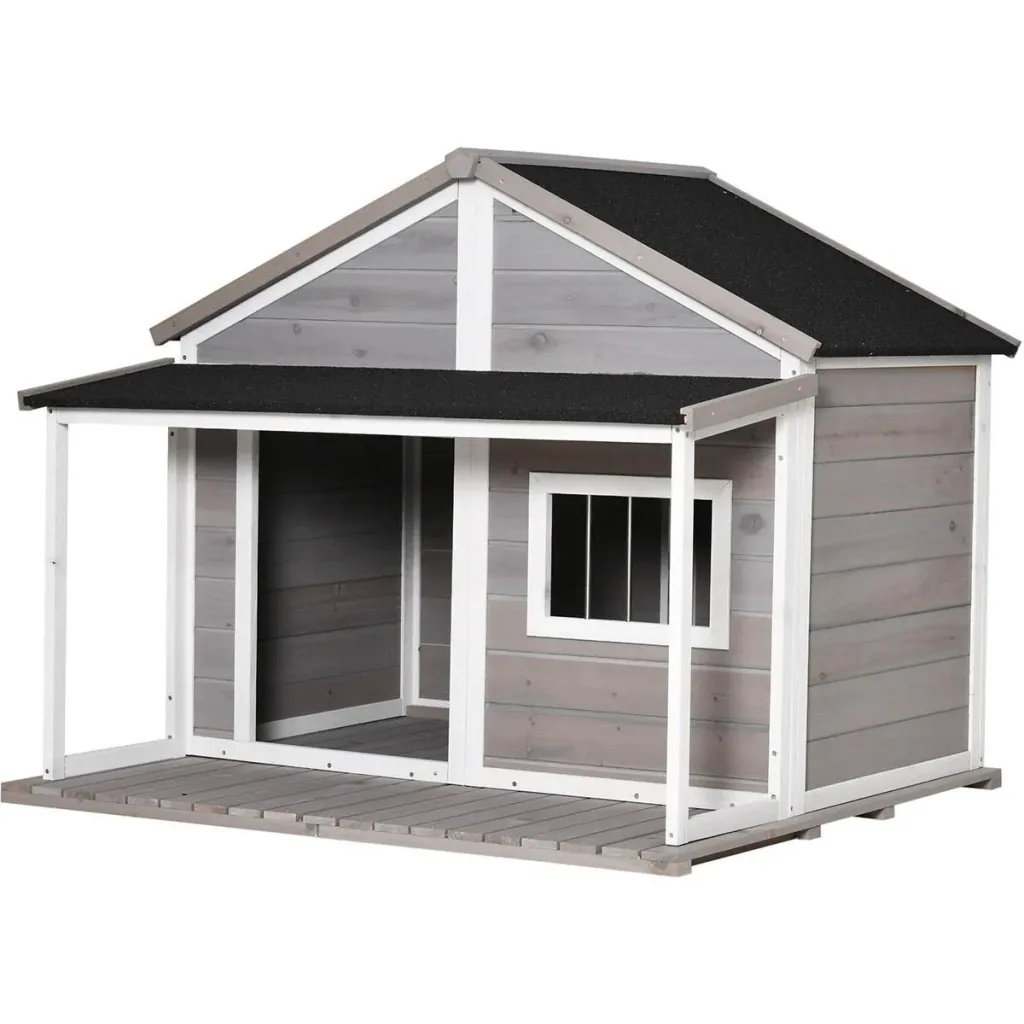 Hundehütte Country - Grau/Weiß - 127 x 112 x 109 cm