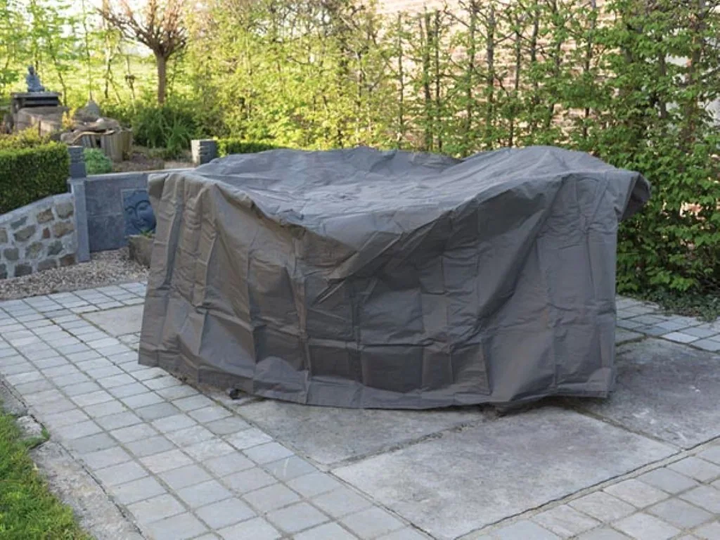 Wasser- und UV-beständige Gartenmöbel-Abdeckung 220 x 220 x 95 cm, achteckige Outdoor-Möbelabdeckung gegen Regen und Schmutz, starker Allwetterschutz, grau