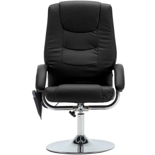 Massagesitz verstellbar mit Fußhocker Kunstleder schwarz