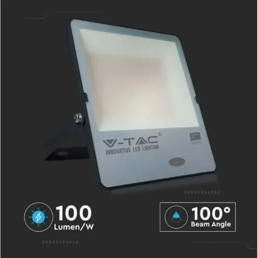 VT-167S LED-Flutlicht mit Tag/Nacht-Sensor - 150 W - 15000 Lm - 3000K - schwarz
