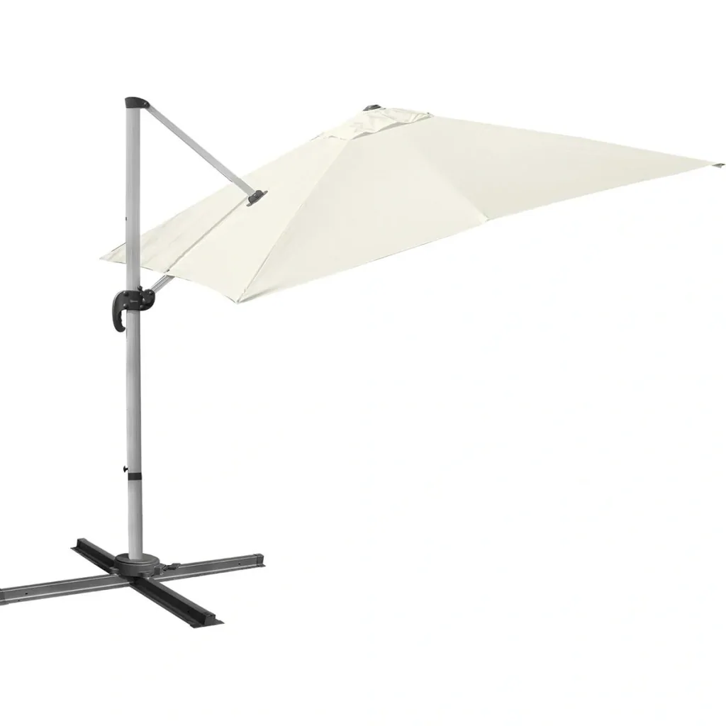 Sonnenschirm mit Handkurbel, Gartenschirm, Roma Ampelschirm, 0 60° verstellbar, 360° drehbar, Terrassenschirm, Aluminium