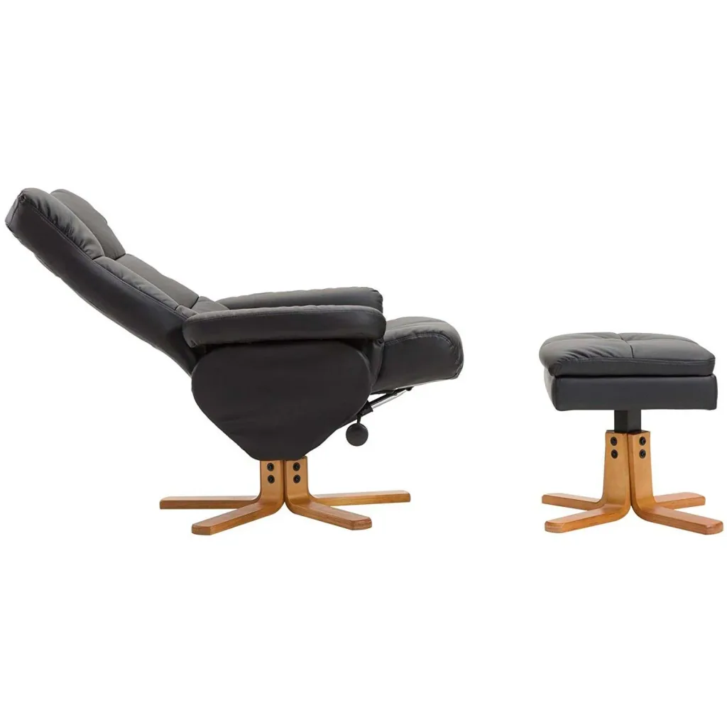 Relaxsessel Fernsehsessel mit Hocker Liegefunktion Schwarz