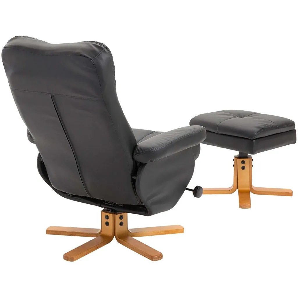 Relaxsessel Fernsehsessel mit Hocker Liegefunktion Schwarz