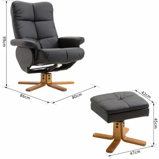 Relaxsessel Fernsehsessel mit Hocker Liegefunktion Schwarz