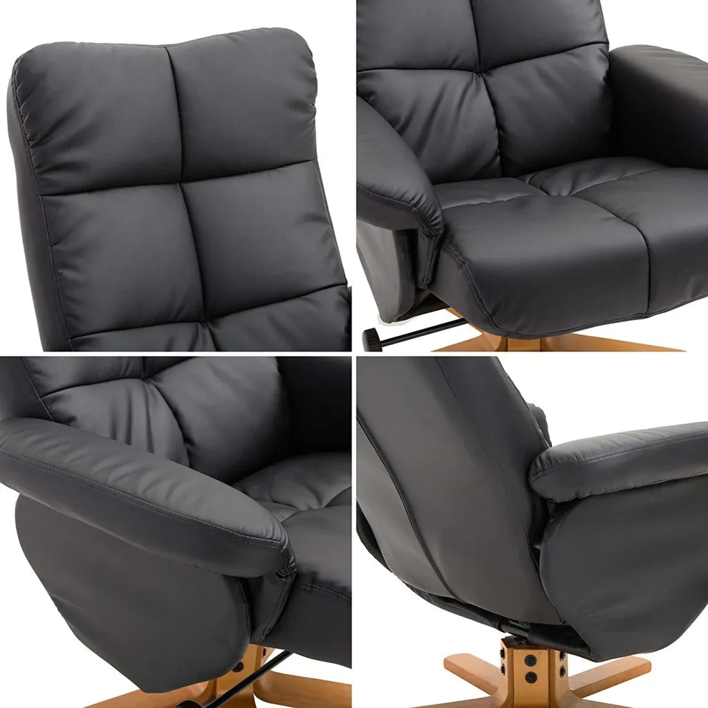 Relaxsessel Fernsehsessel mit Hocker Liegefunktion Schwarz