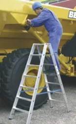 Stufen-Doppelleiter 2x4 Stufen Alu