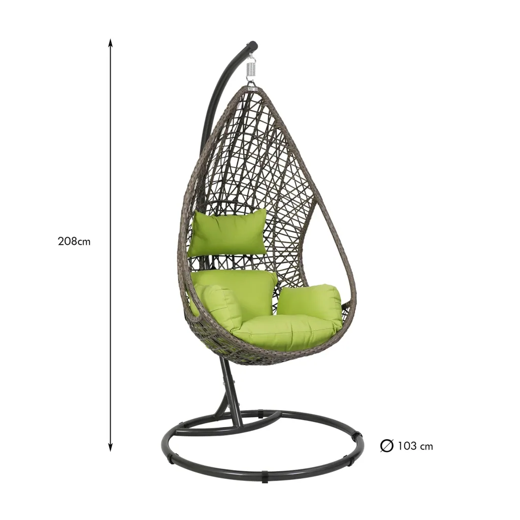 Garten-Hängesessel "Kuba" - braun/grün  