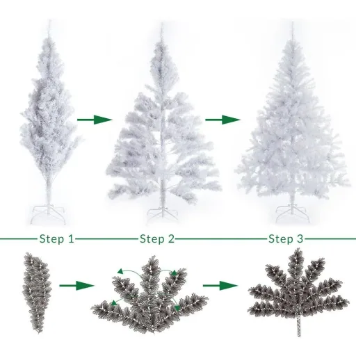 Künstlicher Weihnachtsbaum mit Schnee-Effekt -Weiß 150cm