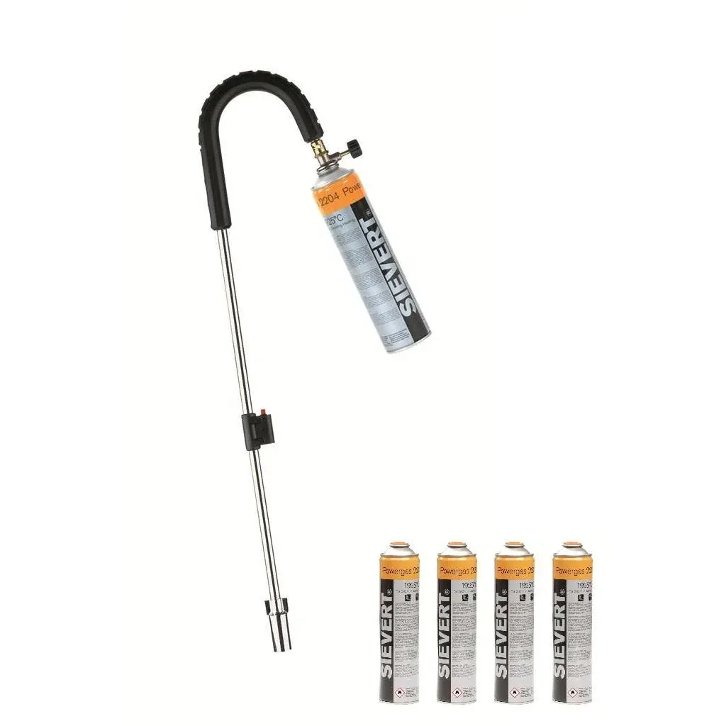 Sievert Unkrautbrenner mit Piezo und 3x Sievert Gasflasche