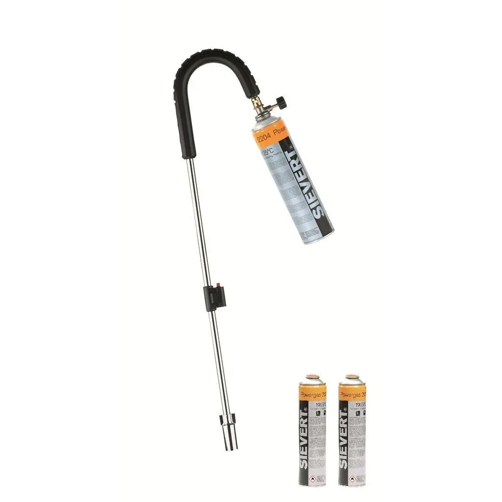 Sievert Unkrautbrenner mit Piezo und 3x Sievert Gasflasche