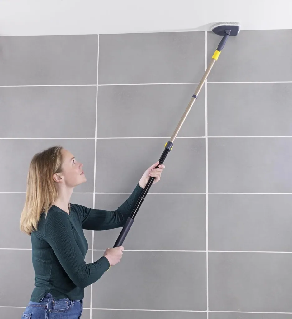 2 in 1 In- und Outdoor-Wischer, mit Teleskopstiel und 2 Aufsätzen