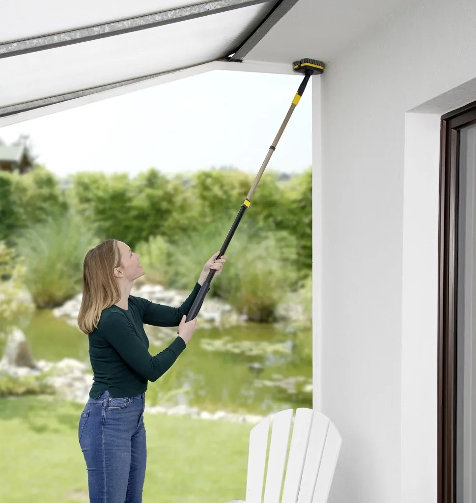 2 in 1 In- und Outdoor-Wischer, mit Teleskopstiel und 2 Aufsätzen