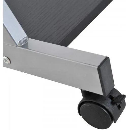 Schreibtisch Computertisch Bürotisch Rollbar mit Tastaturauszug Spanplatte, Stahl Schwarz