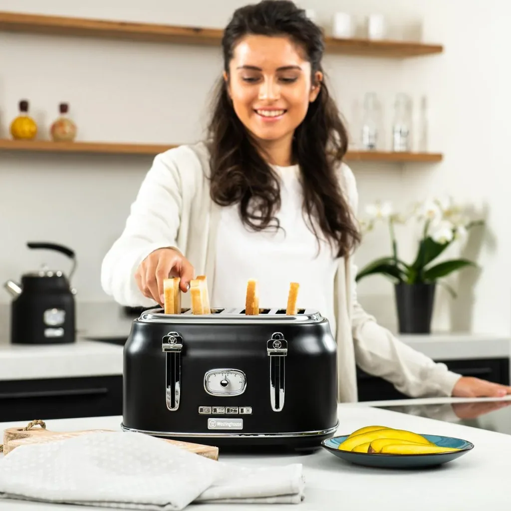 Retro-Toaster - 4-Scheiben-Toaster - Schwarz