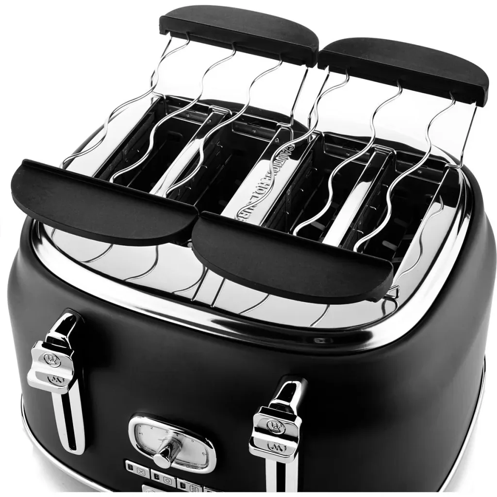 Retro-Toaster - 4-Scheiben-Toaster - Schwarz