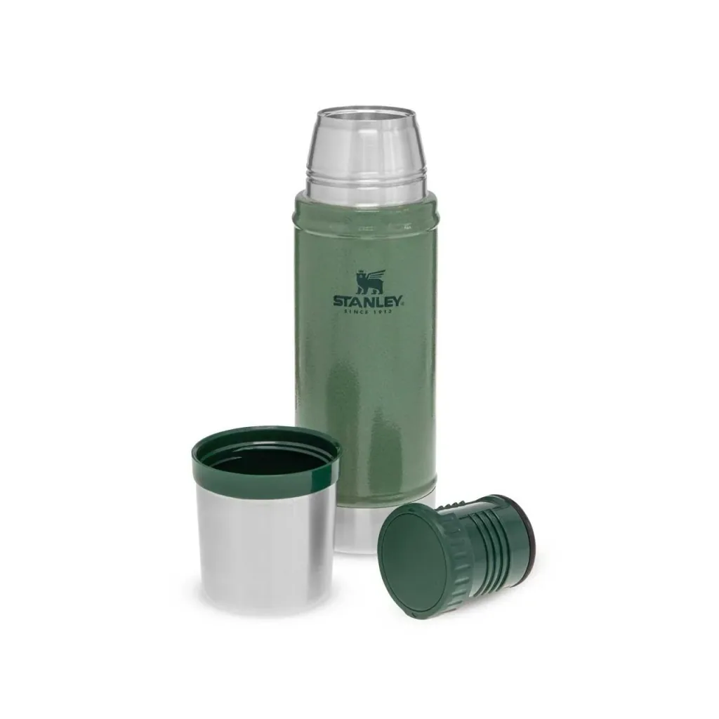 Classic Vakuum-Flasche 0,47 l, Hammertone grün, doppelwandige Vakuumisolierung, Trinkbecher
