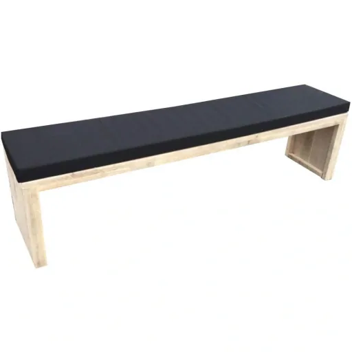 Gartenbankgerüst Holz 160 cm inkl. Wasser- und schmutzabweisendem Kissen schwarz